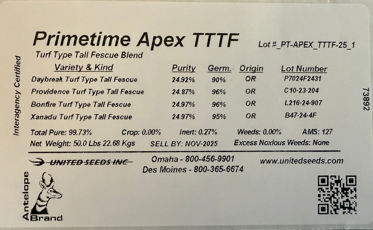 Apex TTTF 50 Pound Bag (FREE SHIPPING)