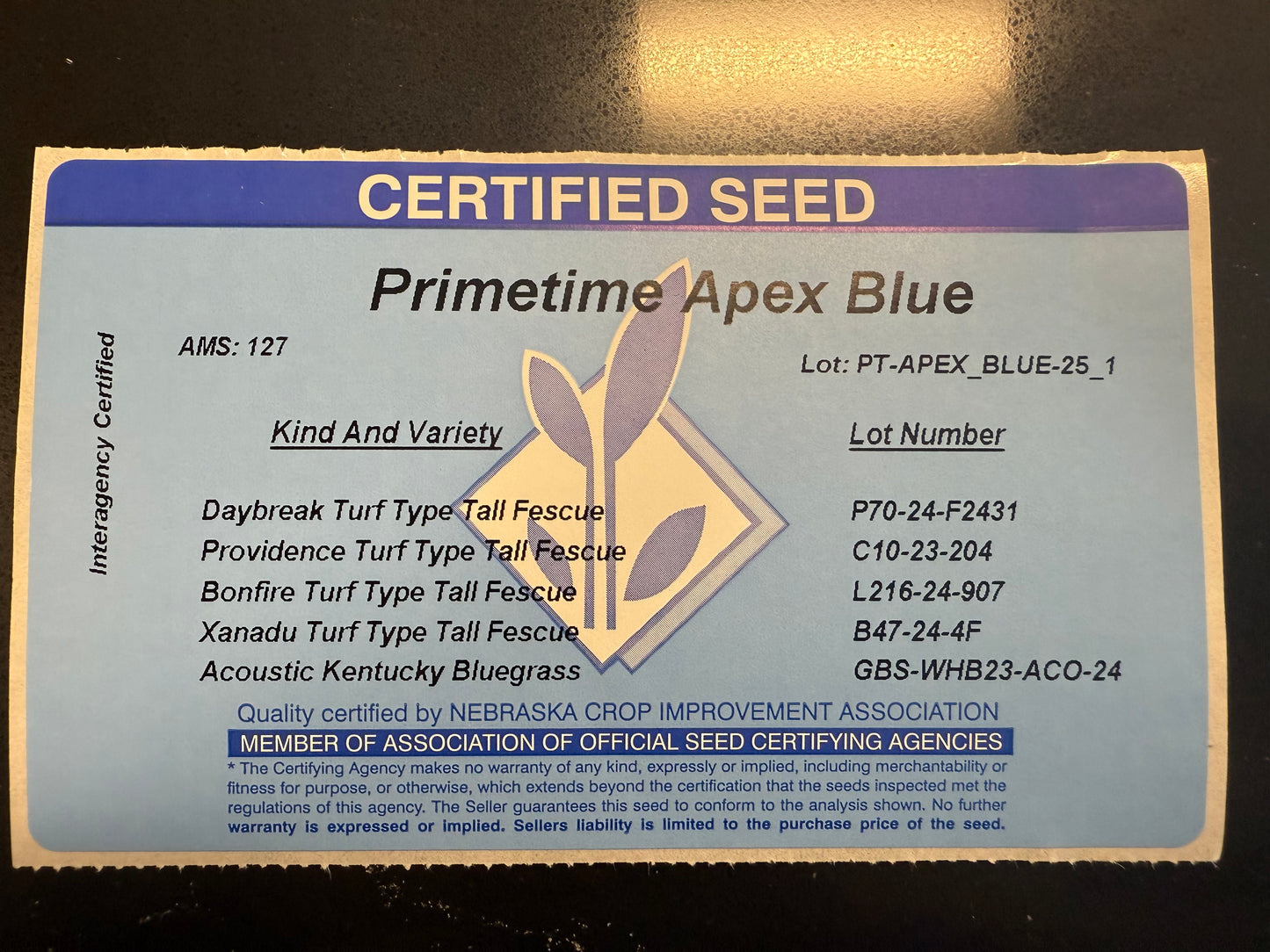 Apex Blue TTTF/KBG 50 Pound Bag (FREE SHIPPING)