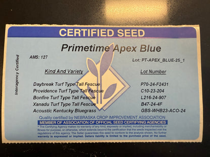 Apex Blue TTTF/KBG 50 Pound Bag (FREE SHIPPING)